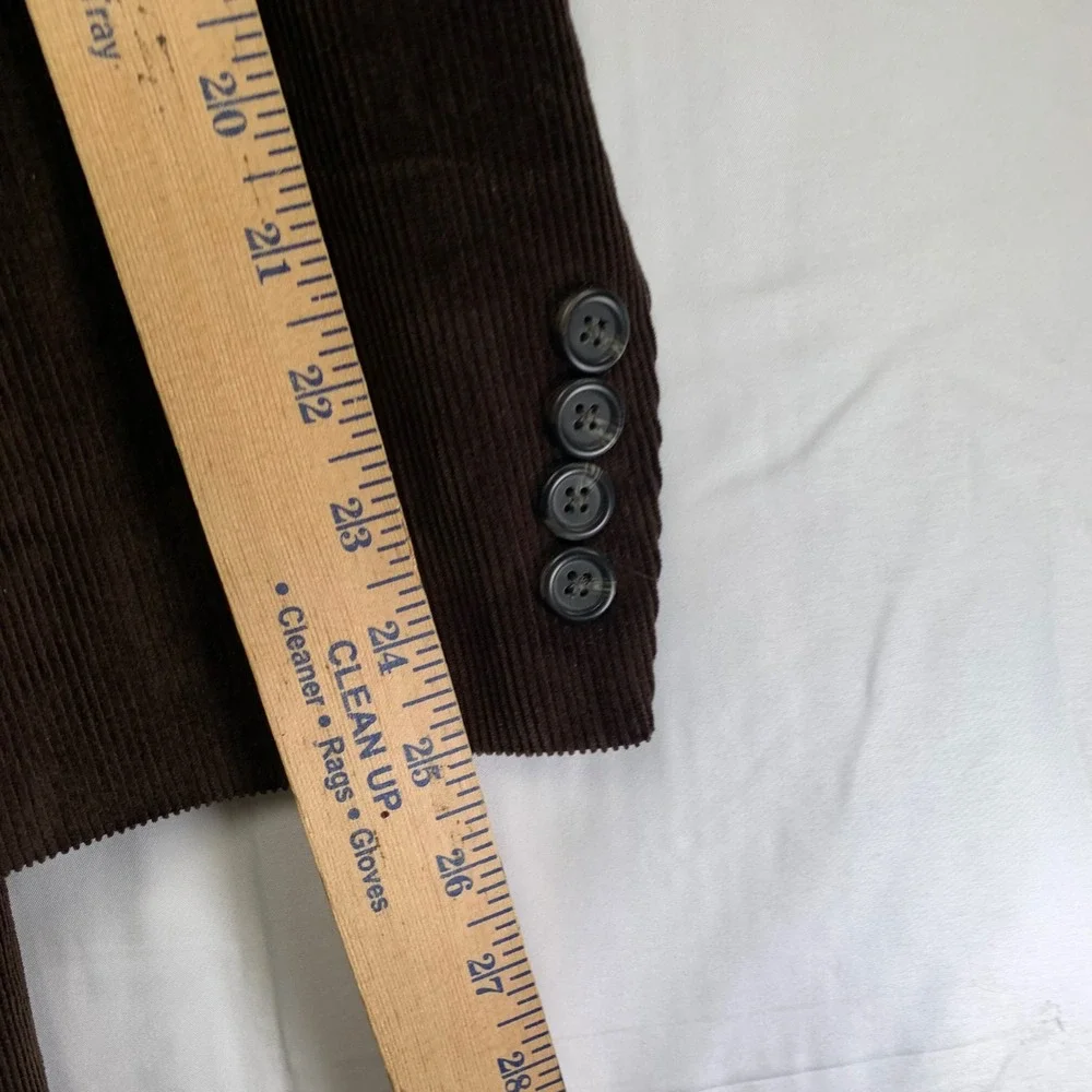 Chaps Corduroy Blazer Mens 44R Brown Paisley Lined 2-Button Sport Coat‎